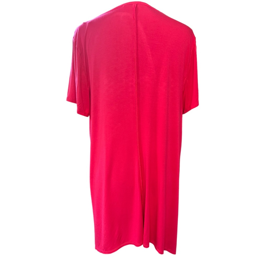 Terre Bleue Womens L Pink Strappy Lattice Neck Tunic Top Rayon Stretch Soft - Picture 4 of 6